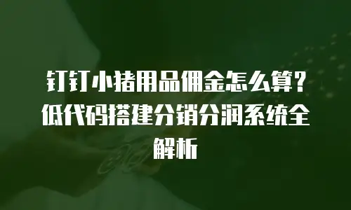 钉钉小猪用品佣金怎么算？低代码搭建分销分润系统全解析