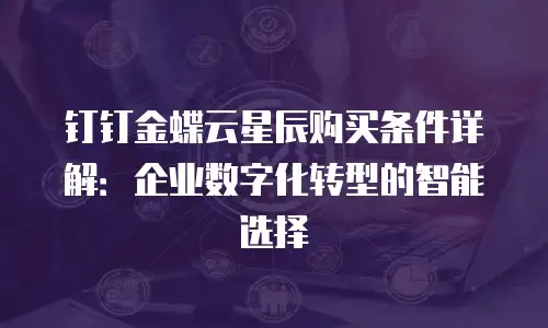 钉钉金蝶云星辰购买条件详解：企业数字化转型的智能选择