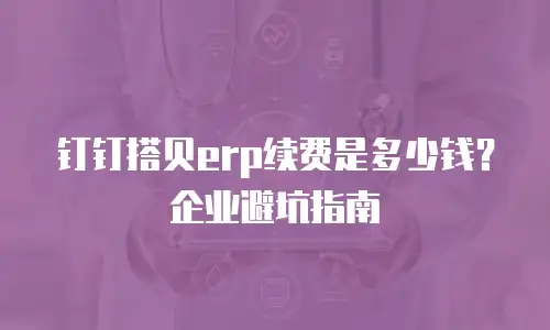 钉钉搭贝erp续费是多少钱？企业避坑指南