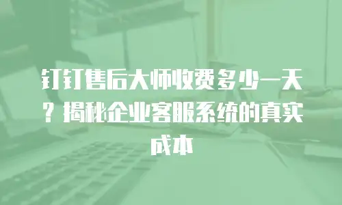 钉钉售后大师收费多少一天？揭秘企业客服系统的真实成本