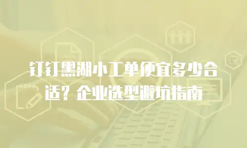 钉钉黑湖小工单便宜多少合适？企业选型避坑指南