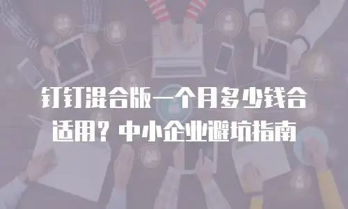 钉钉混合版一个月多少钱合适用？中小企业避坑指南