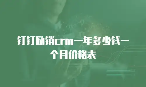 钉钉励销crm一年多少钱一个月价格表
