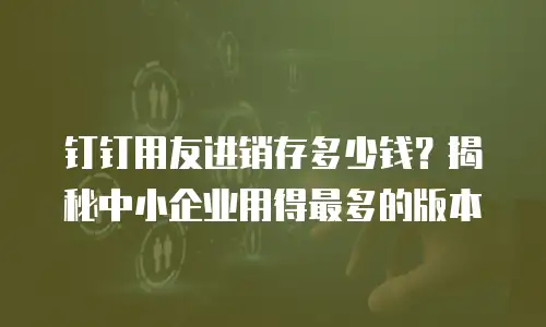 钉钉用友进销存多少钱？揭秘中小企业用得最多的版本