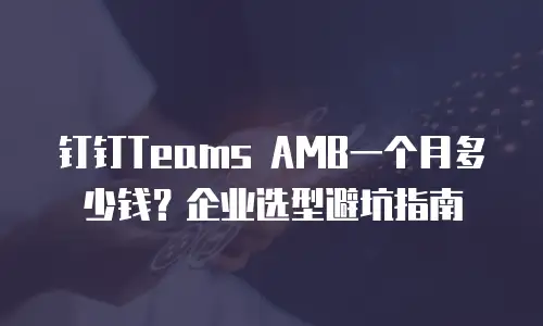 钉钉Teams AMB一个月多少钱？企业选型避坑指南