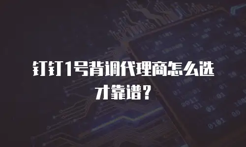 钉钉1号背调代理商怎么选才靠谱？