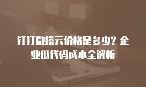 钉钉微搭云价格是多少？企业低代码成本全解析