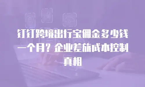 钉钉跨境出行宝佣金多少钱一个月？企业差旅成本控制真相