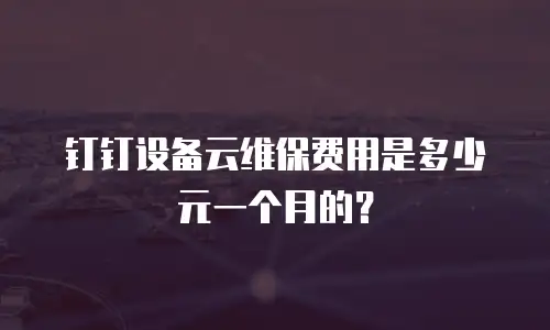 钉钉设备云维保费用是多少元一个月的？