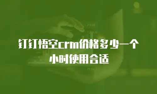 钉钉悟空crm价格多少一个小时使用合适