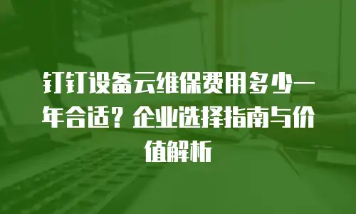 钉钉设备云维保费用多少一年合适？企业选择指南与价值解析