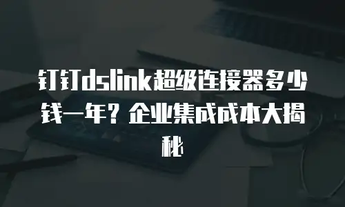钉钉dslink超级连接器多少钱一年？企业集成成本大揭秘