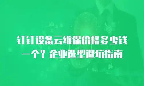 钉钉设备云维保价格多少钱一个？企业选型避坑指南