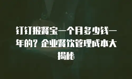 钉钉报餐宝一个月多少钱一年的？企业餐饮管理成本大揭秘