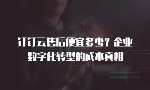 钉钉云售后便宜多少？企业数字化转型的成本真相