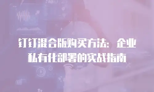 钉钉混合版购买方法：企业私有化部署的实战指南