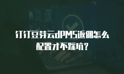 钉钉豆芽云dPMS返佣怎么配置才不踩坑？