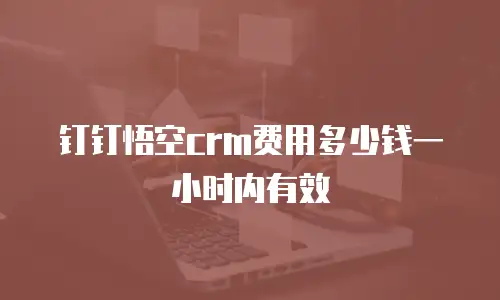 钉钉悟空crm费用多少钱一小时内有效