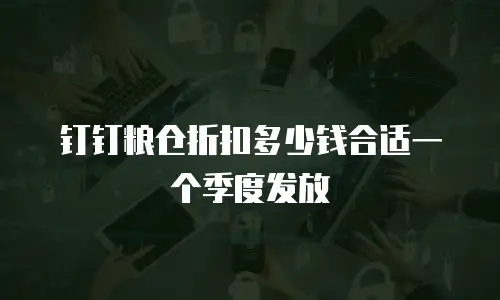 钉钉粮仓折扣多少钱合适一个季度发放