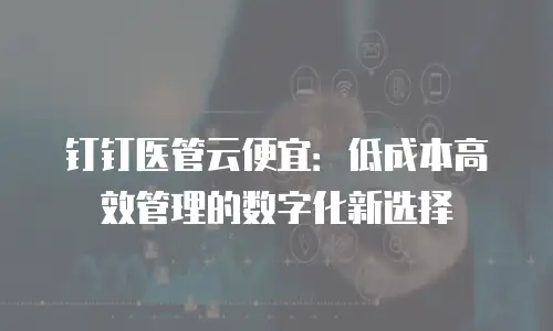 钉钉医管云便宜：低成本高效管理的数字化新选择