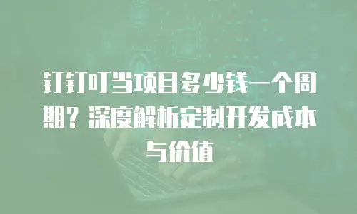 钉钉叮当项目多少钱一个周期？深度解析定制开发成本与价值