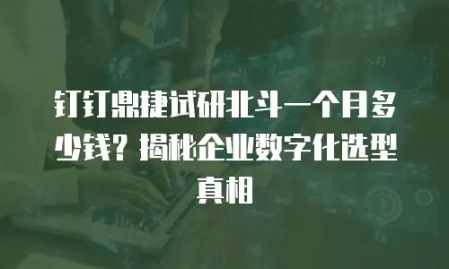 钉钉鼎捷试研北斗一个月多少钱？揭秘企业数字化选型真相