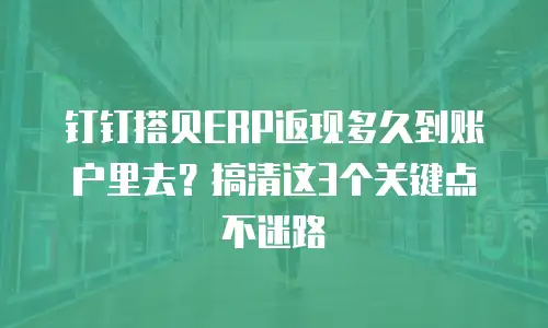 钉钉搭贝ERP返现多久到账户里去？搞清这3个关键点不迷路