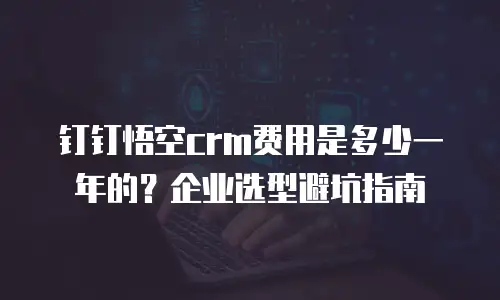钉钉悟空crm费用是多少一年的？企业选型避坑指南