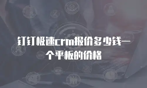 钉钉极速crm报价多少钱一个平板的价格