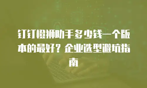 钉钉橙狮助手多少钱一个版本的最好？企业选型避坑指南