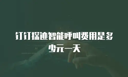 钉钉探迹智能呼叫费用是多少元一天
