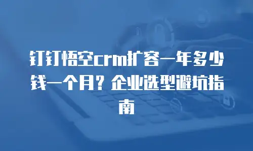 钉钉悟空crm扩容一年多少钱一个月？企业选型避坑指南