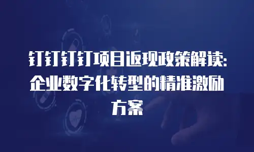 钉钉钉钉项目返现政策解读：企业数字化转型的精准激励方案