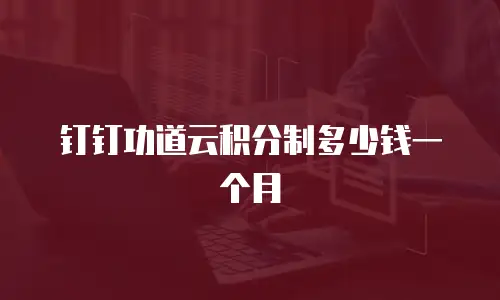 钉钉功道云积分制多少钱一个月