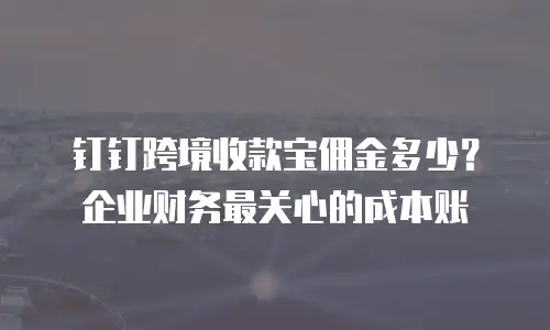 钉钉跨境收款宝佣金多少？企业财务最关心的成本账