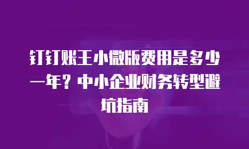 钉钉账王小微版费用是多少一年？中小企业财务转型避坑指南