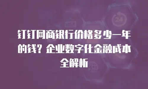 钉钉网商银行价格多少一年的钱？企业数字化金融成本全解析