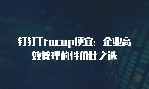 钉钉Tracup便宜：企业高效管理的性价比之选
