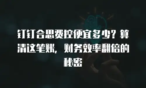 钉钉合思费控便宜多少？算清这笔账，财务效率翻倍的秘密