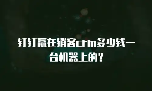 钉钉赢在销客crm多少钱一台机器上的？