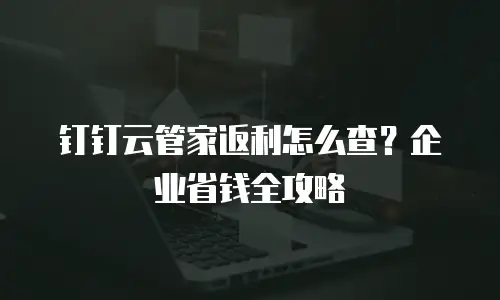 钉钉云管家返利怎么查？企业省钱全攻略
