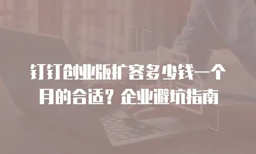 钉钉创业版扩容多少钱一个月的合适？企业避坑指南