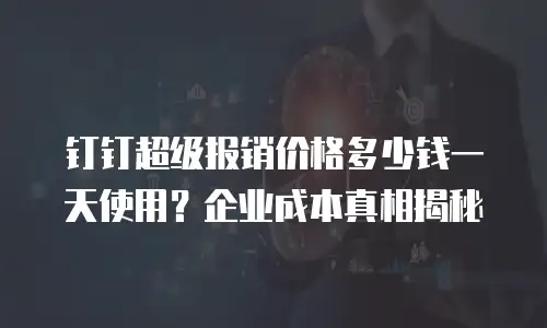 钉钉超级报销价格多少钱一天使用？企业成本真相揭秘