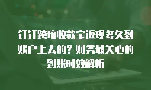钉钉跨境收款宝返现多久到账户上去的？财务最关心的到账时效解析