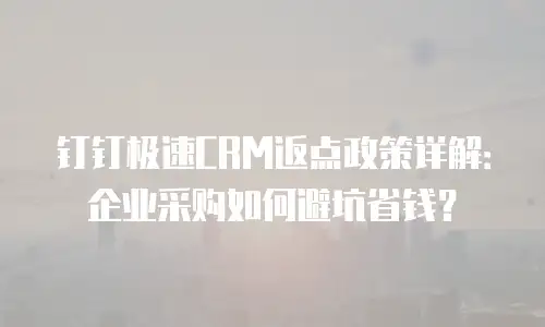 钉钉极速CRM返点政策详解：企业采购如何避坑省钱？