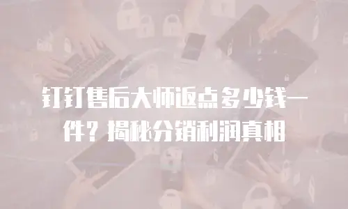 钉钉售后大师返点多少钱一件？揭秘分销利润真相