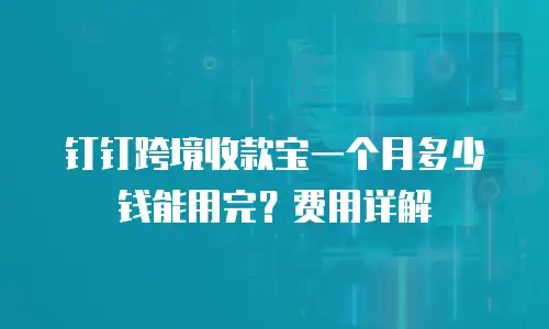 钉钉跨境收款宝一个月多少钱能用完？费用详解