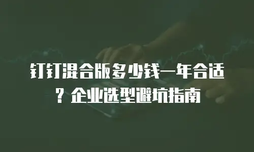 钉钉混合版多少钱一年合适？企业选型避坑指南