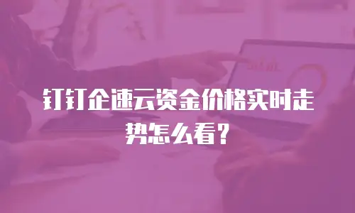 钉钉企速云资金价格实时走势怎么看？