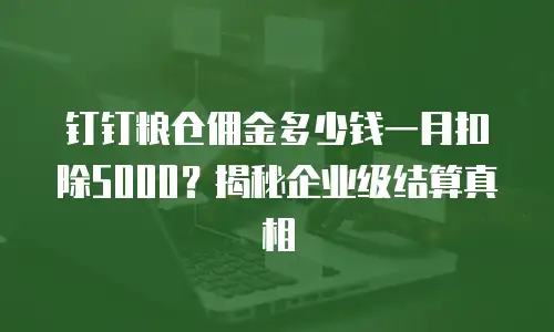 钉钉粮仓佣金多少钱一月扣除5000？揭秘企业级结算真相
